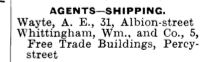 Wm. Whittingham. Agents - Shipping 