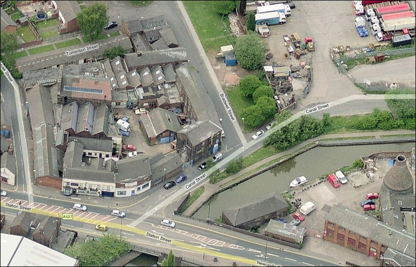 the original Billington and  Newton's Vulcan Works on the corner of Canal Street and Bradwell Street