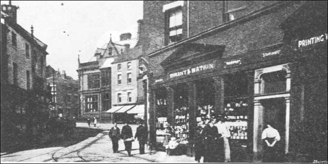 The Allbut printing works (right) in Tontine Square 