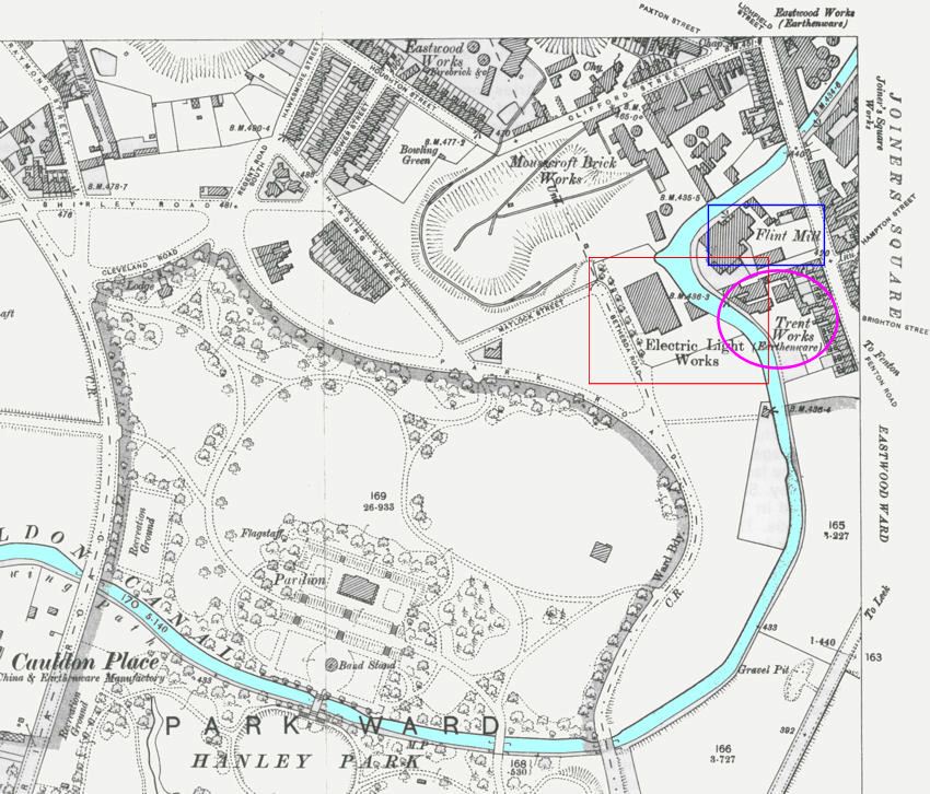 top right corner of this 1898 map the canal enters the Joiners Square area and passes under Lichfield Street