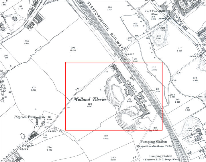 Midland Tileries - 1898 map