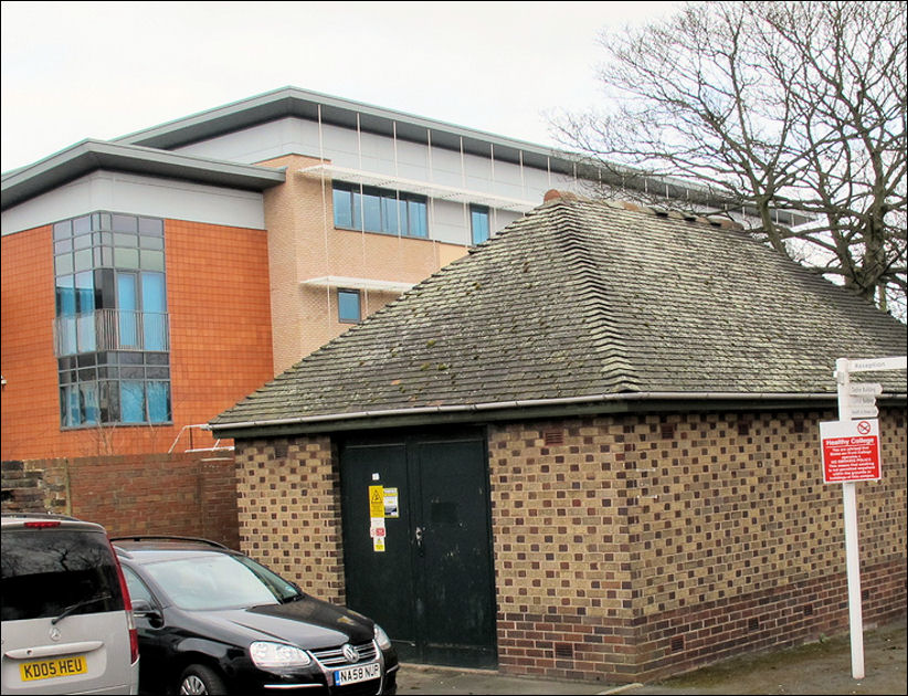 the electricity sub-station in the grounds of Stoke-on-Trent College