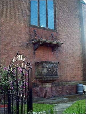 external pulpit under a canopy