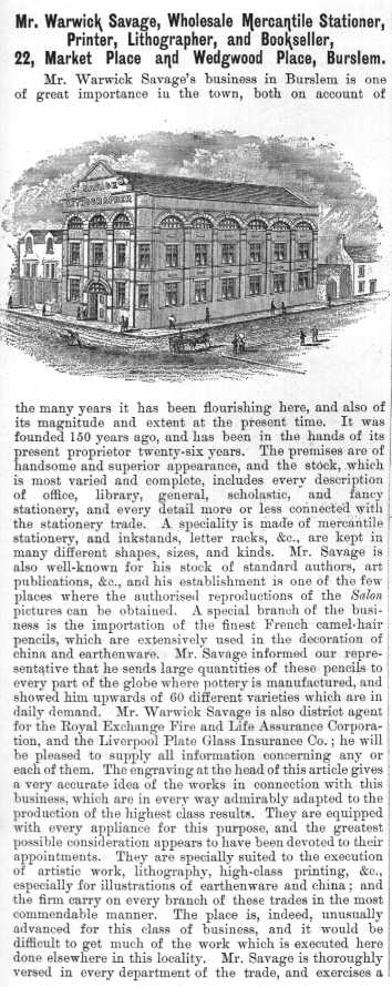 Mr. Warwick Savage, Wholesale Mercantile Stationer,