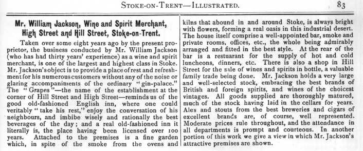 Mr. William Jackson, Wine and Spirit Merchant,