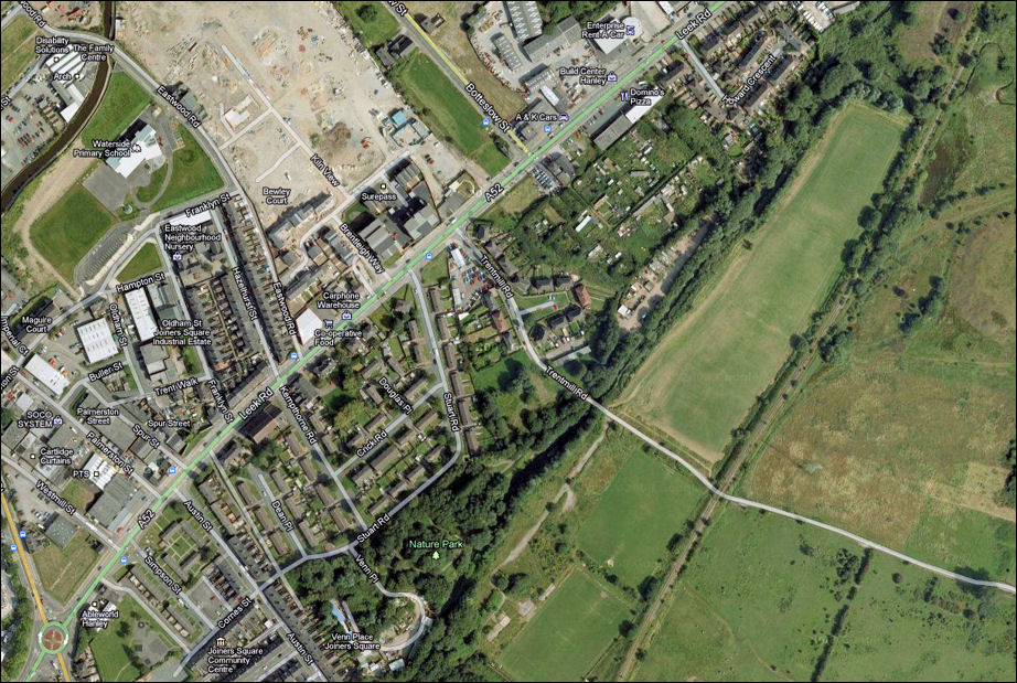 the Caldon Canal, River Trent, route of the former mineral railway, Leek Road, Botteslow Street and Trentmill Road