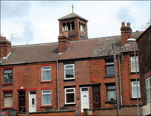 St. Josephs, Burslem behind the terrace housing