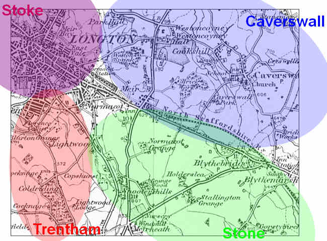 Normacot lay at the junction of four parishes