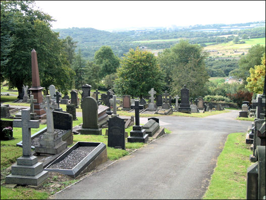 the view across Chatterley Valley from Tunstall Cemetery