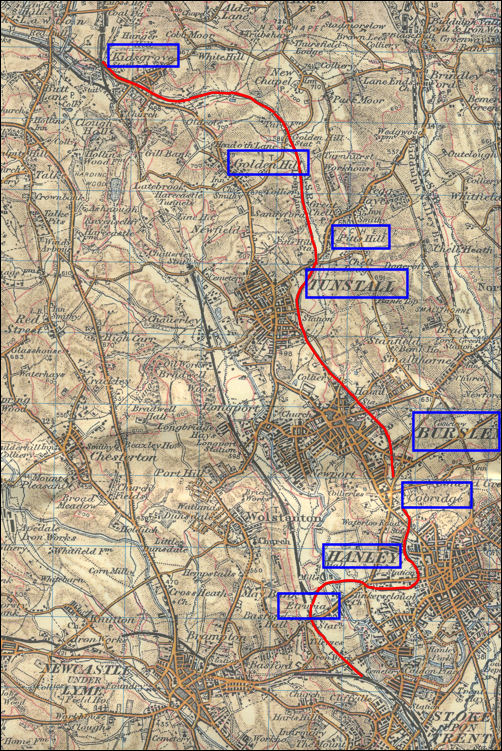 the route of the loop line - 1902 map