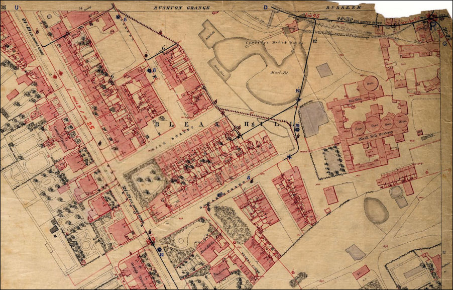 the 1851 map  showing the  Bleak Hill area 