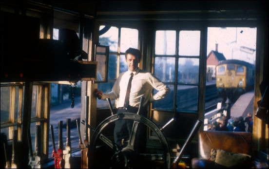 Mr Wallis at work as a signalman 