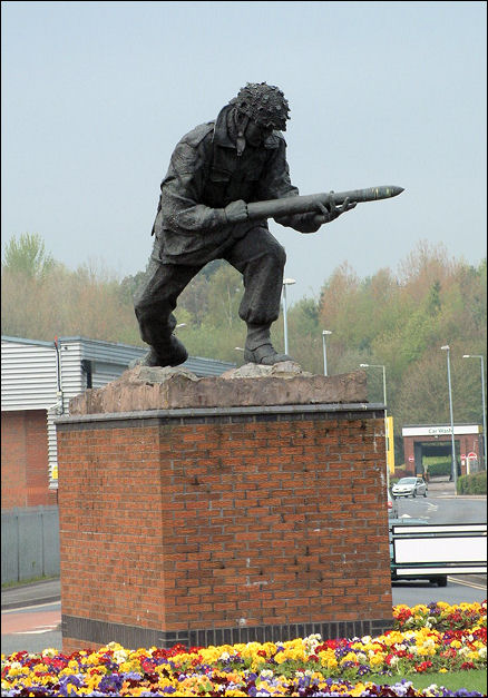 Statue of Lance Sergeant J. D. Baskeyfield at the Festival Retail Park, Etruria