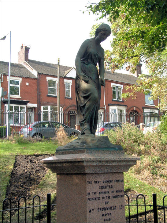 The goddess Temperantia in Northwood park, Hanley