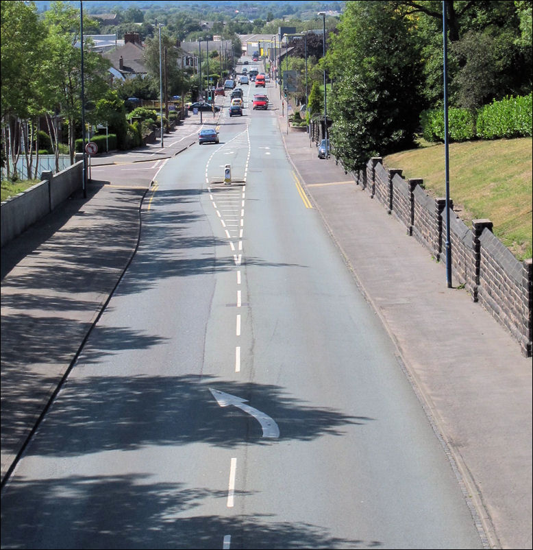 view down Leek New Road towards Cobridge 