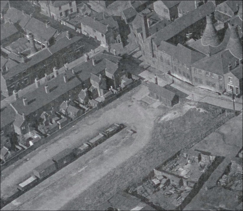 close up of the Grange Wharf - a small goods office with weighing machine stands at the end of the sidings 