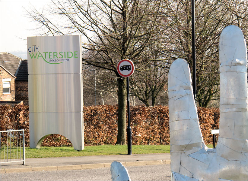 The City Waterside sign at the entrance to Botteslow Street 