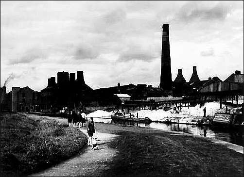 Canal scene - with bottle kilns