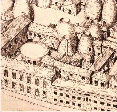 View of Spode factory c 1820