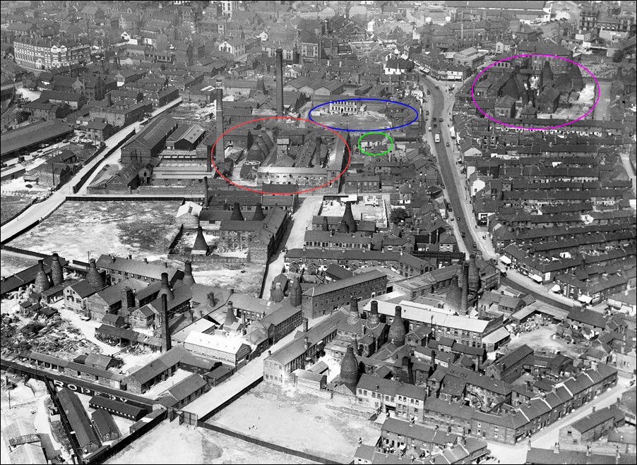 Hanley potters - to the left is Clough Street, to the right is Broad Street