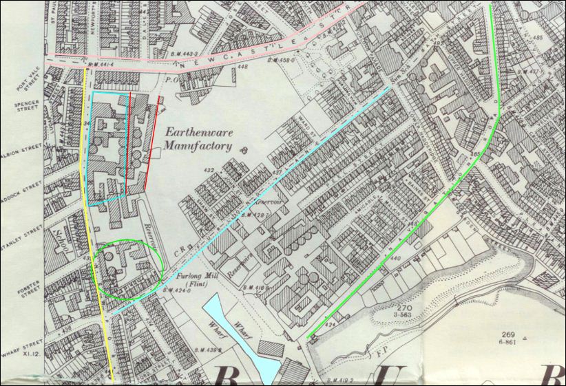 1898 map of the area west of Burslem