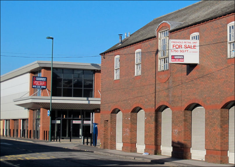 shopping complexes on the location of (to the left) the St. Louis Works and (to the right) the Salisbury Crown Works