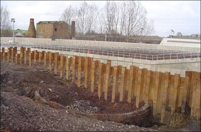 Remains of bottle kiln by A500, Stoke