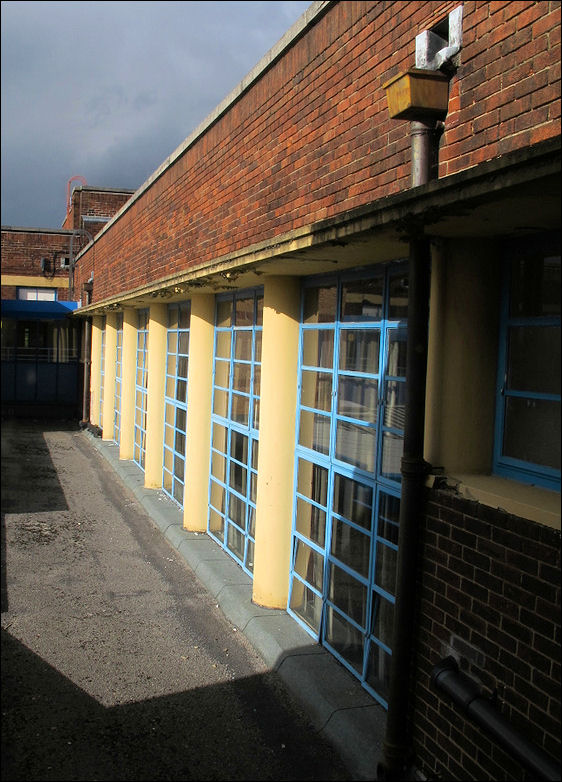 windows overlooking the central courtyard 