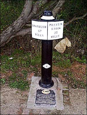 Mile post on the canal side by the bridge shown above.