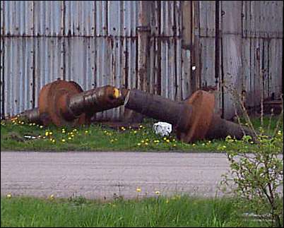 Old rolls alongside the factory. 