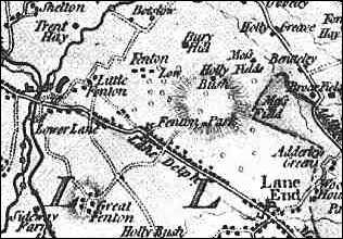 Fenton from W. Yates' A Map of the County of Stafford, 1775