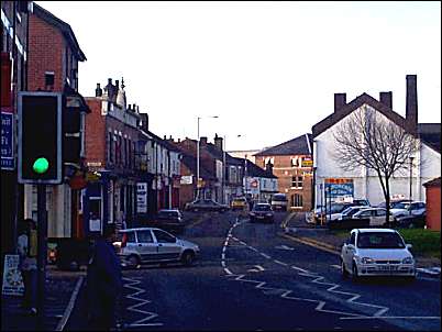 view down Newcastle Street - Steelite Warehouse can be seen at the bottom 