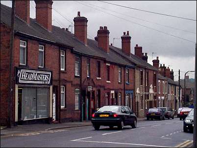 View down Heron Street from the cross roads at Heron Cross