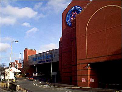 The rear of the Potteries Shopping Centre