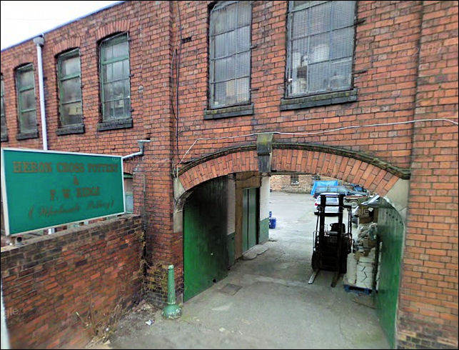 entrance to Heron Cross Pottery from Hines Street (originaly Gordon Street)