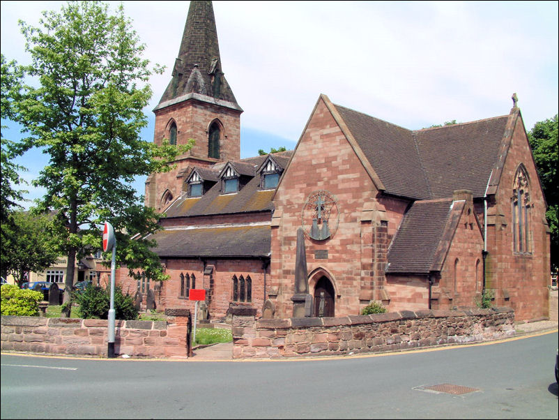 St. Thomas church from the top of  Trent Valley Road