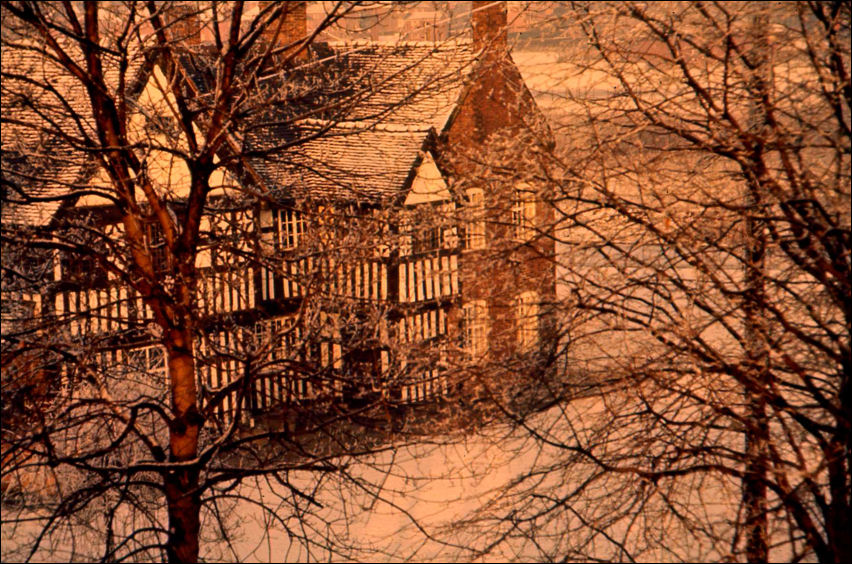 a restored Ford Green Hall in the snow