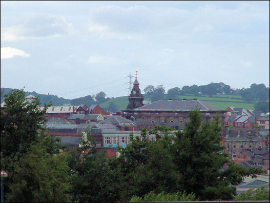 The angel and clock tower of Burslem Town Hall