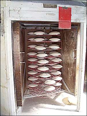 The pottery has to be dried before firing 