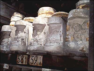 A series of old Toby Jug moulds