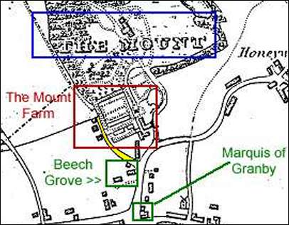 Doncaster Lane is shown in yellow on this 1832 map