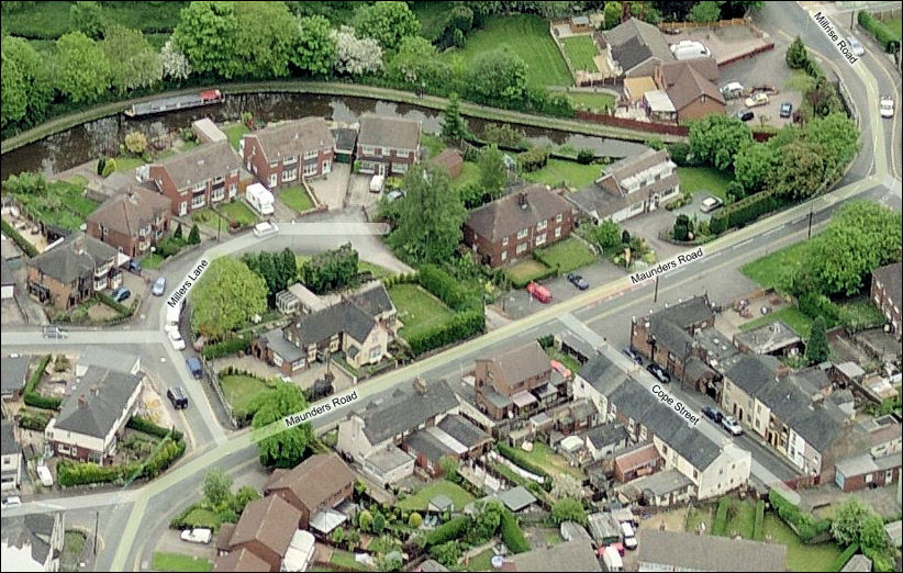 the house fronted by Maunders Road with Millers Lane at the back